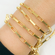 X31GP. Gold Plated  925 Sterling Silver Flat Box Chain
